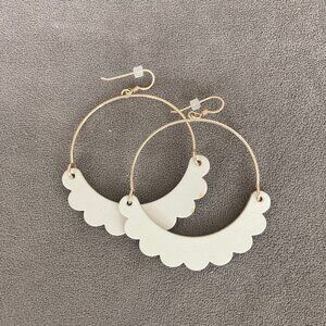Nickle & Suede Gold Hoop Earrings